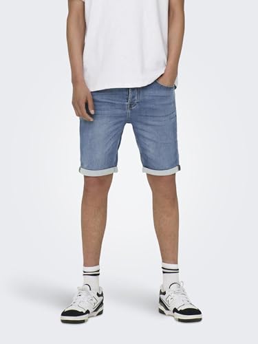 Detalle 2 de Only and Sons Ply Life Blue Shorts Hombre – Pantalones Cortos Azules L
