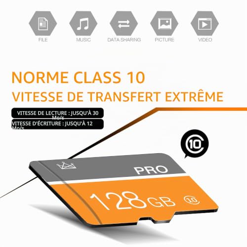 Detalle de gzpddu 128Go Carte mémoire micro avec Adaptateur – Lot 2
