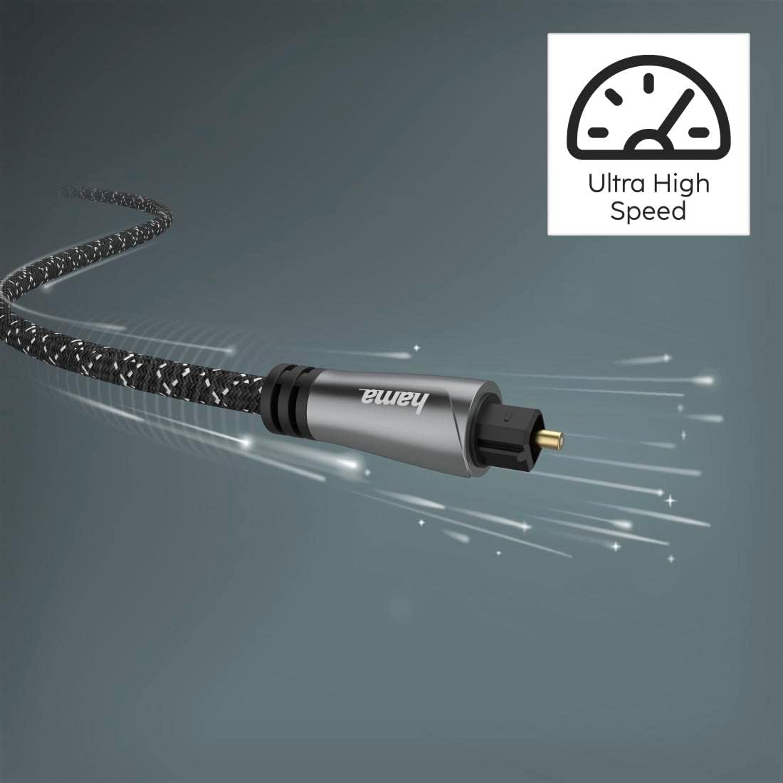 Thumbnail 2 de Hama câble optique audio à fibres (Toslink) ODT, 1,5 m, noir — idéal home cinéma