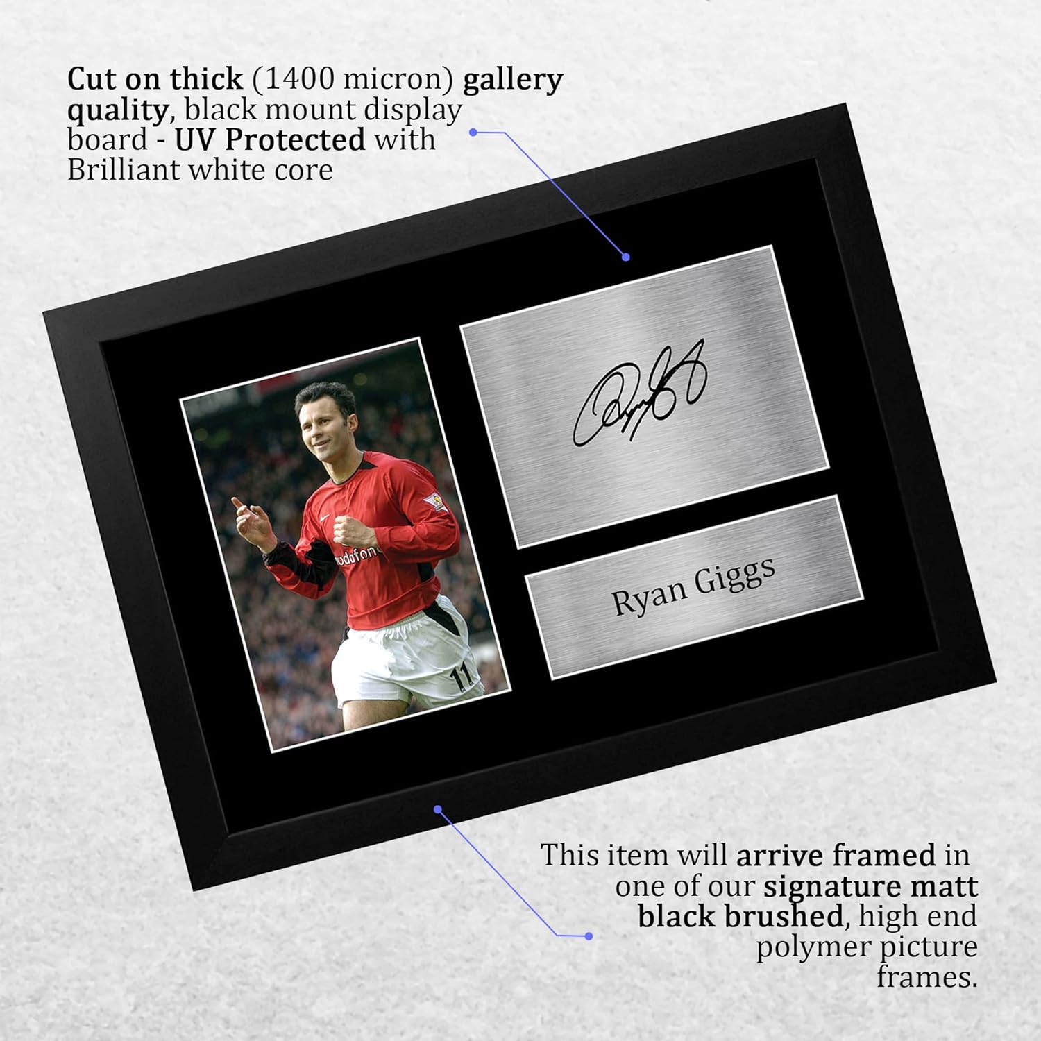 Thumbnail 2 de HWC Trading Ryan Giggs Gift Signed Framed A4 Printed Autograph Photo Display