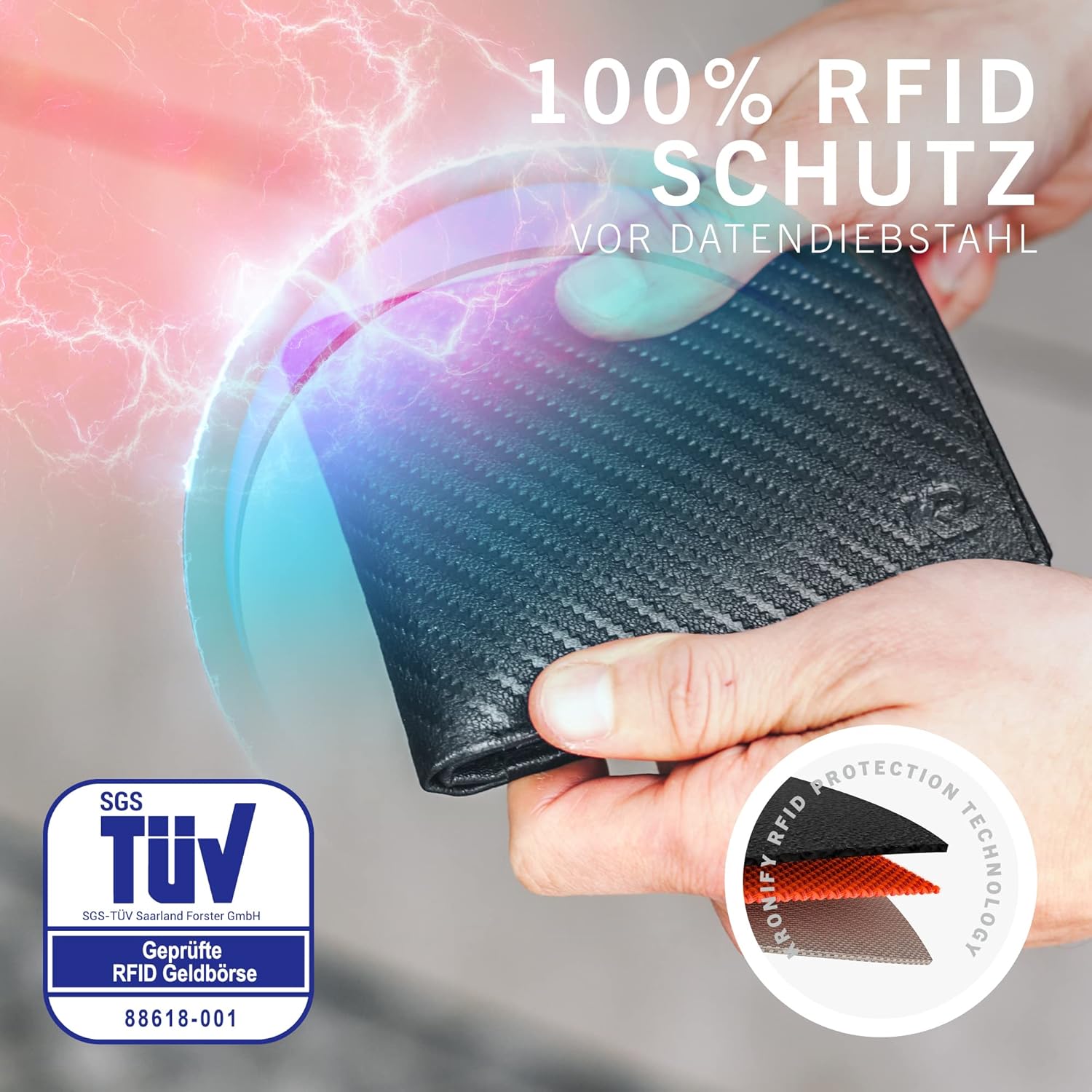 Thumbnail 1 de KRONIFY Portafoglio da Uomo RFID | 13 Scomparti, Cuciture Rinforzate, Scatola Regalo
