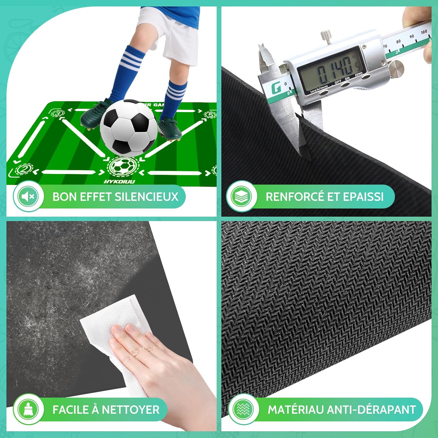 Thumbnail 5 de Tapis Foot Entrainement Avec Kick Entraîneur 90x60 cm – Kit d’entraînement football pour enfants