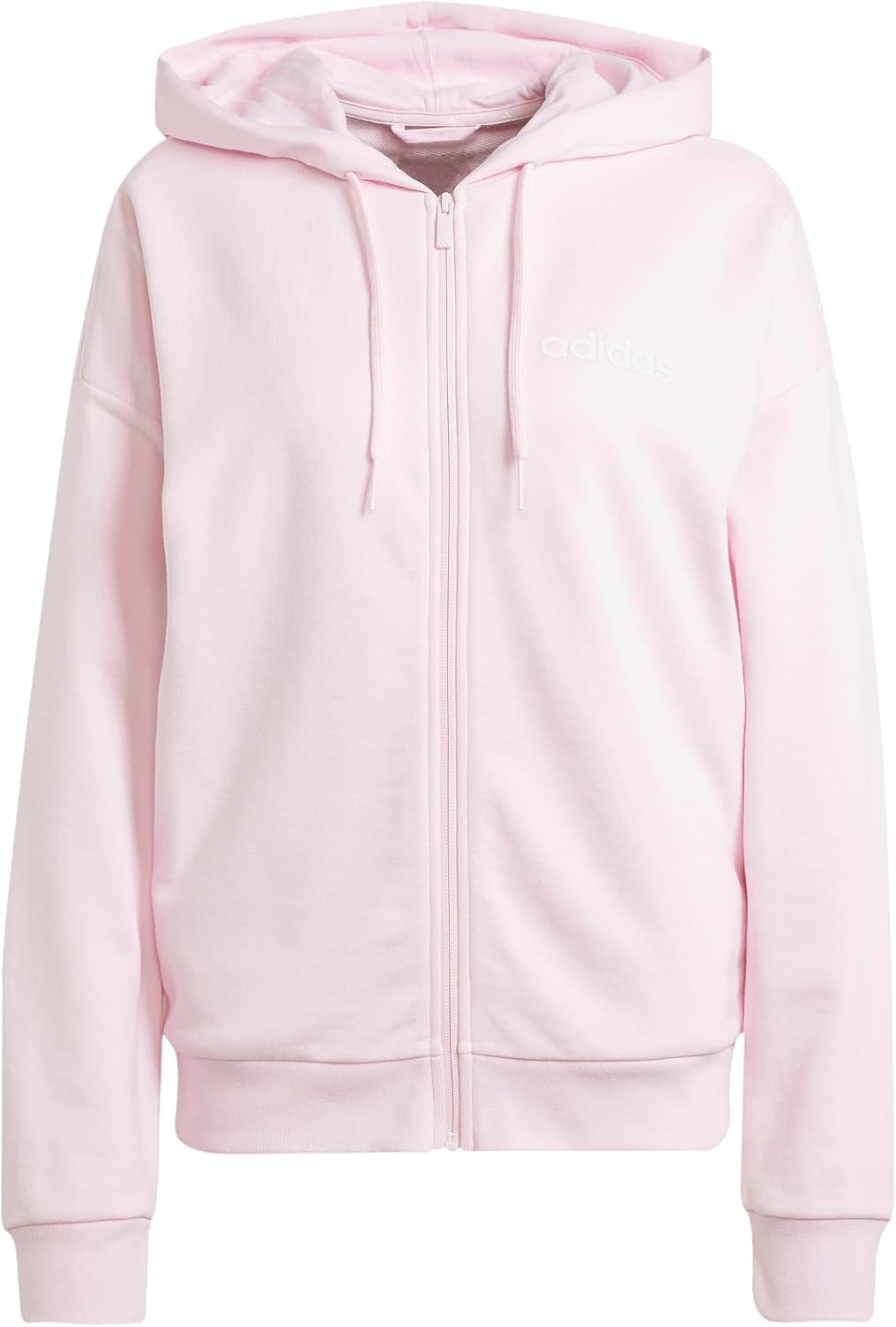 Detalle de adidas Women’s Essentials Linear French Terry Kapuzenjacke für Damen – mit verstellbarer Kapuze