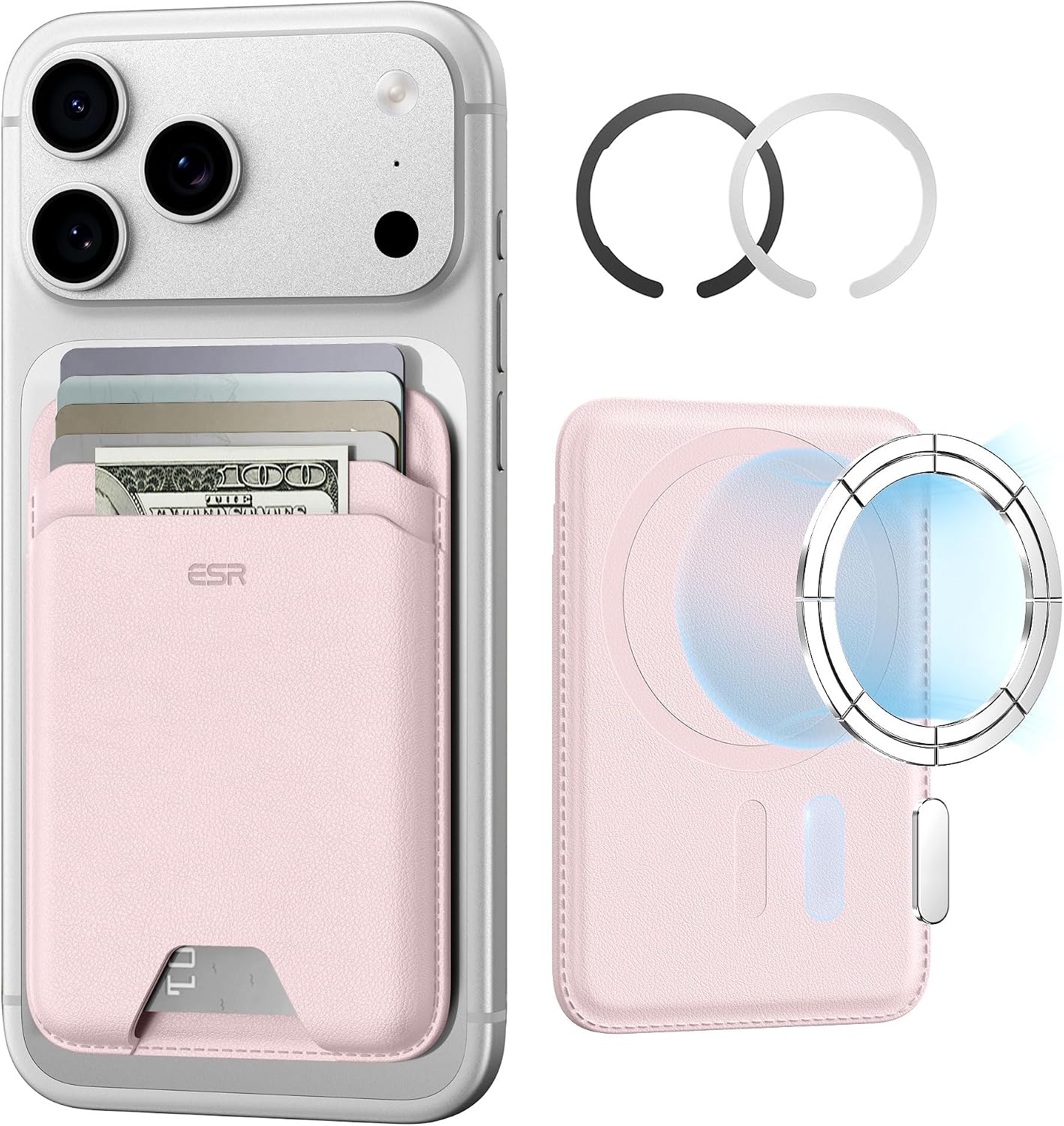 Detalle de ESR MagSafe Wallet 5-Card RFID Pink