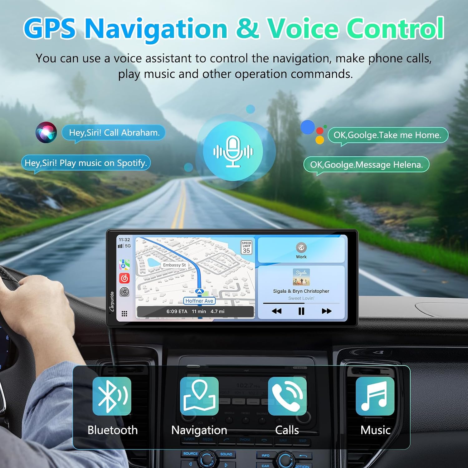 Detalle de Carpuride V92 Portable Car Stereo 10.26in