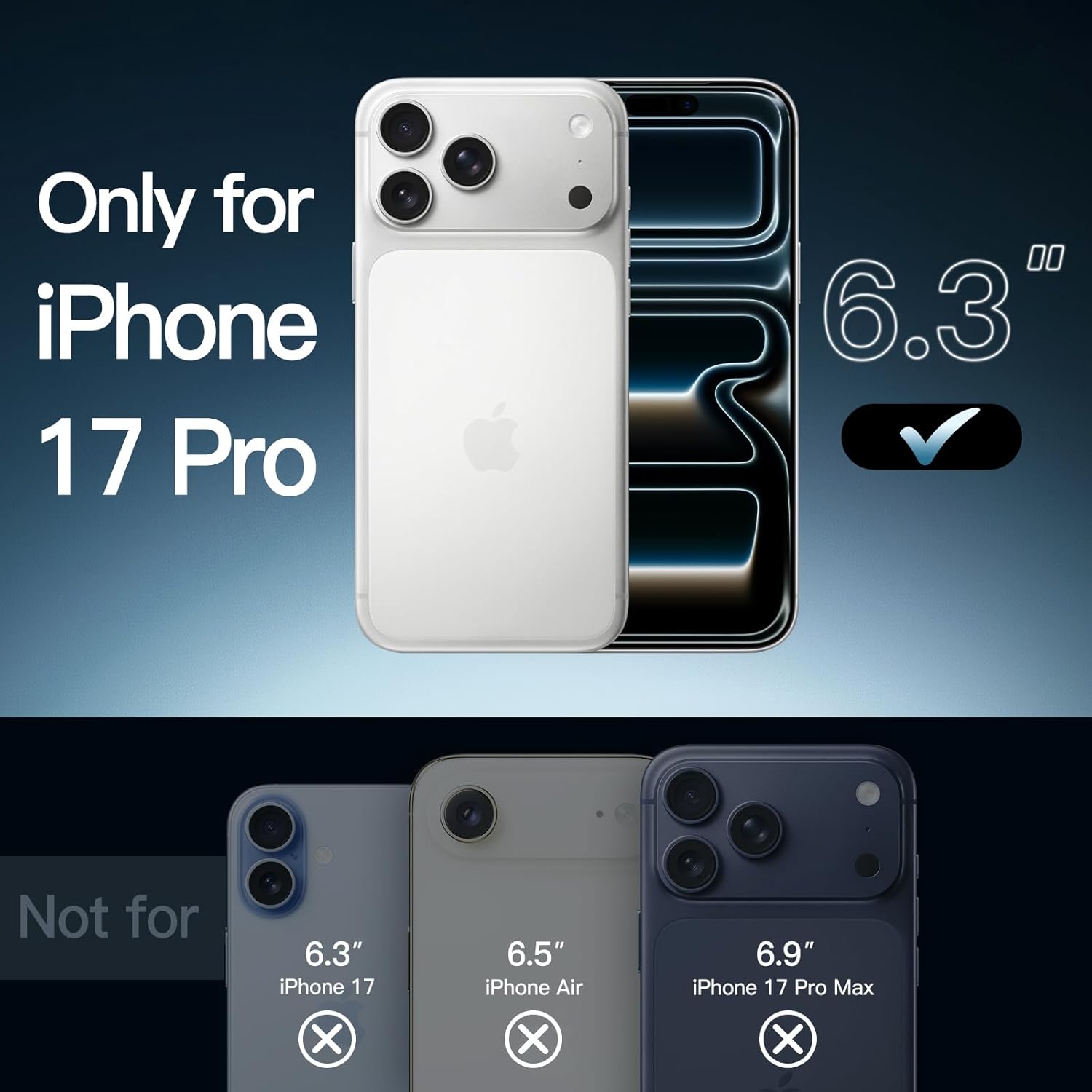 Thumbnail 1 de JETech Case for iPhone 17 Pro 6.3-Inch: Clear, Shockproof Protection with Raised Bevels