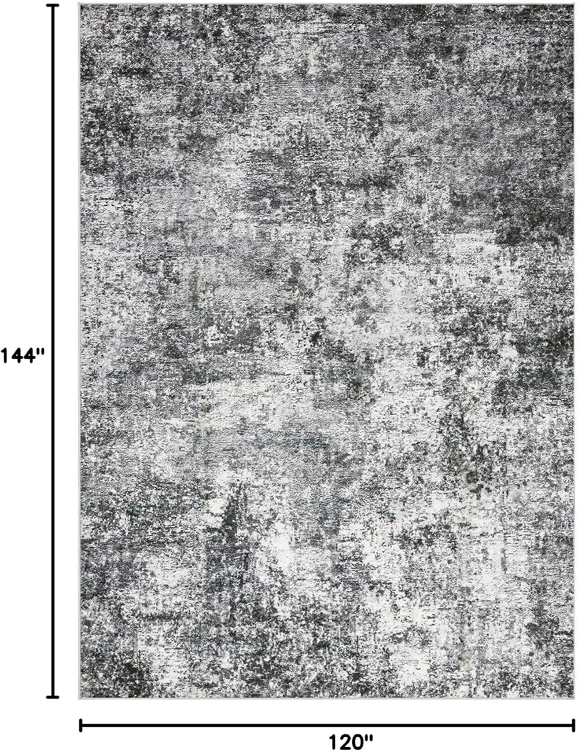 Detalle 2 de DMOYEST 10x12 Washable Low Pile Area Rug for Living Room, Bedroom, Dining Room & Office (Grey)