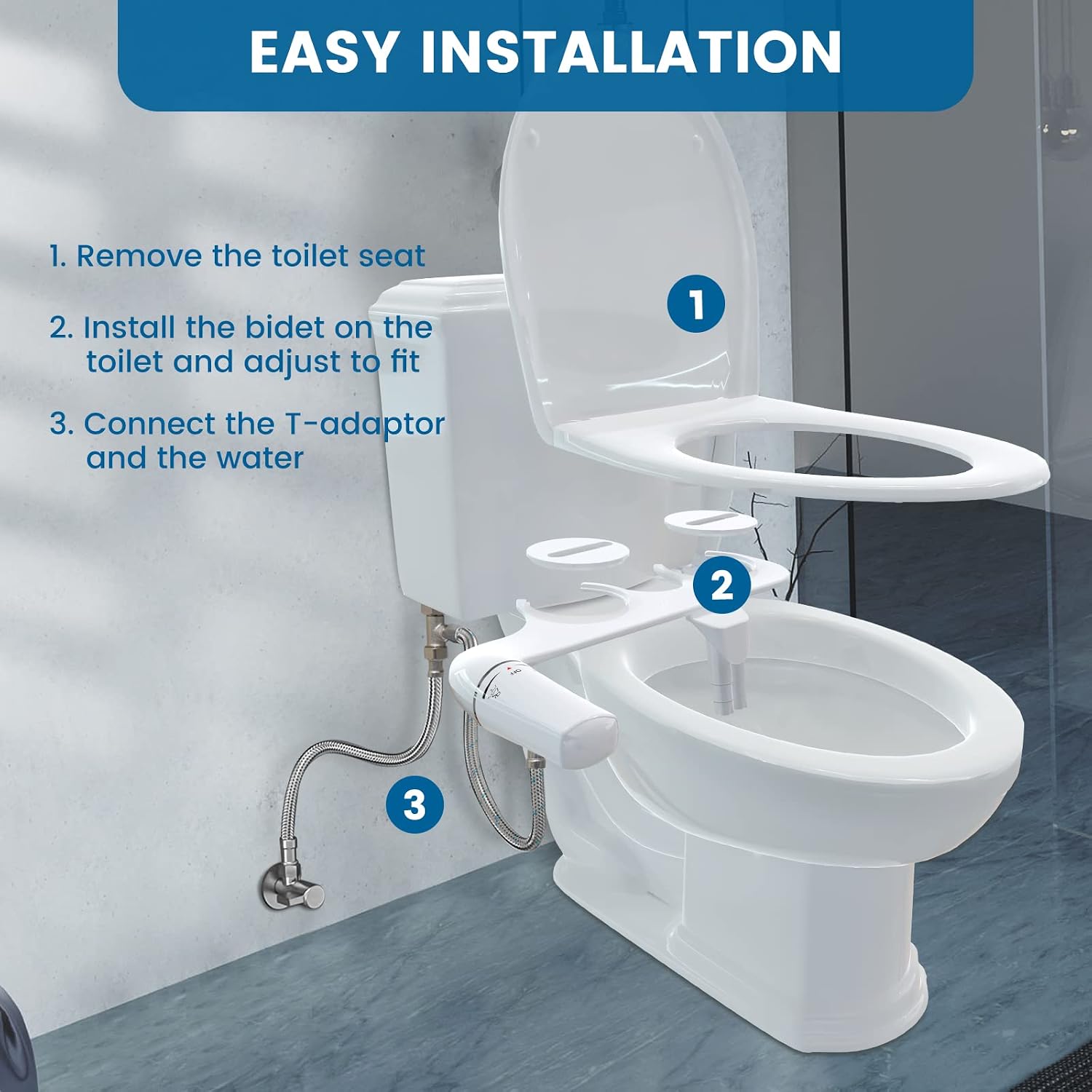 Detalle 1 de PENDEJATO-7 series bidetopzetstuk voor toilet met dubbele sproeier