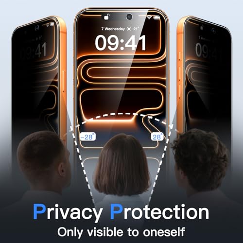 Detalle de JETech Pellicola Protettiva Privacy per iPhone 17 Pro Max, 2 Pezzi