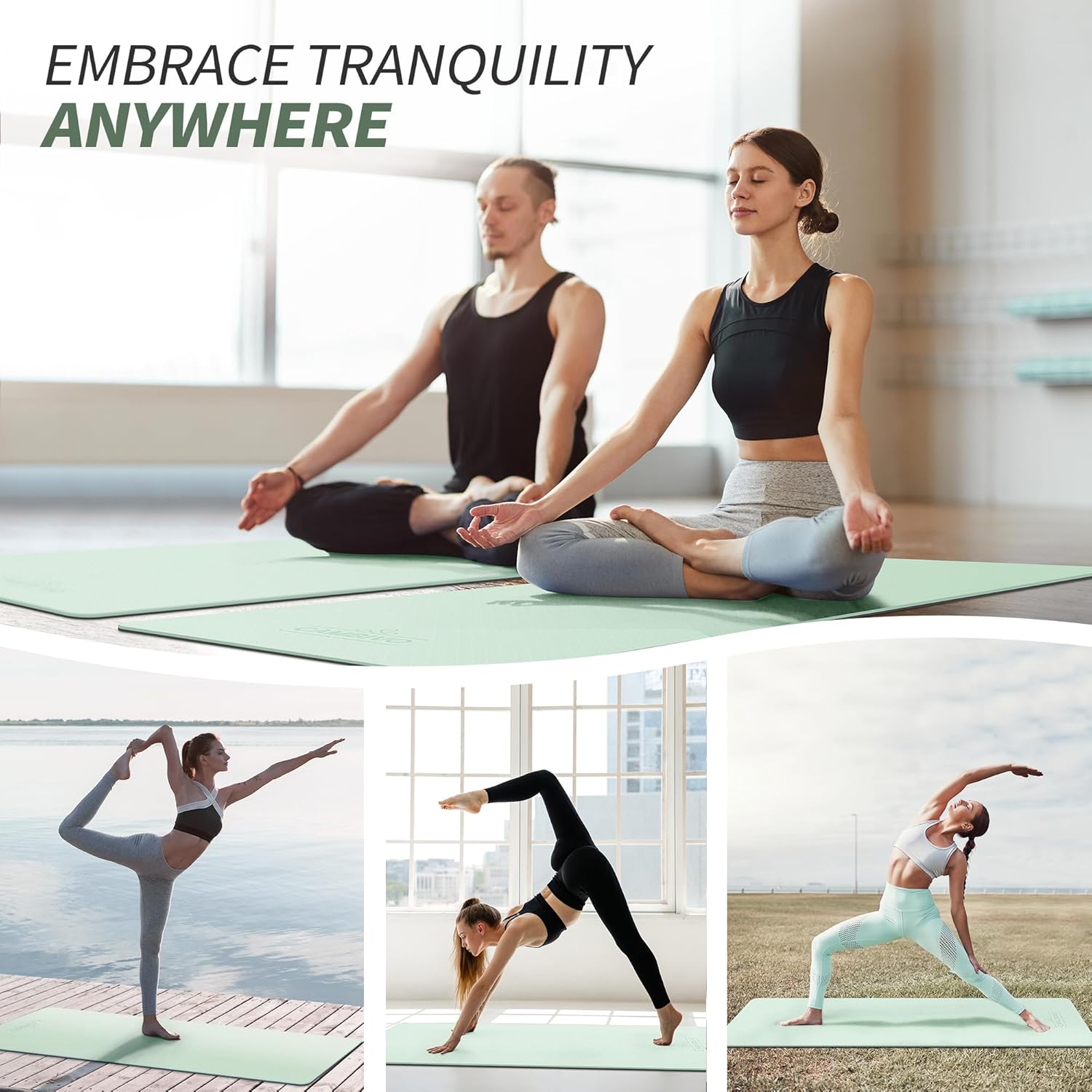Thumbnail 4 de CAMBIVO Yoga Mat 6mm non‑slip exercise mat 🧘♀