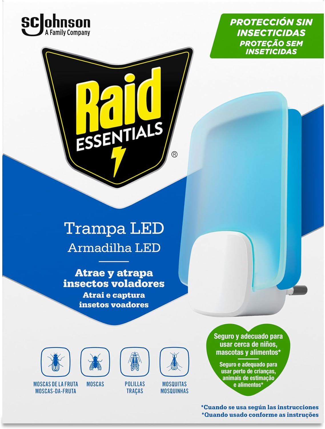 Raid Essentials Trampa LED Antimoscas 1 aparato