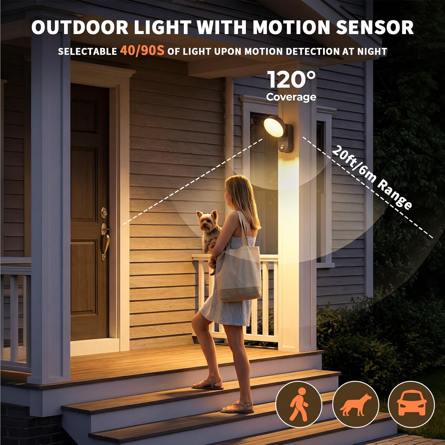 Thumbnail 1 de NIORSUN Lampada Esterna con Sensore di Movimento ricaricabile 10000 mAh, IP65 e 4 modalità (1 pezzo)