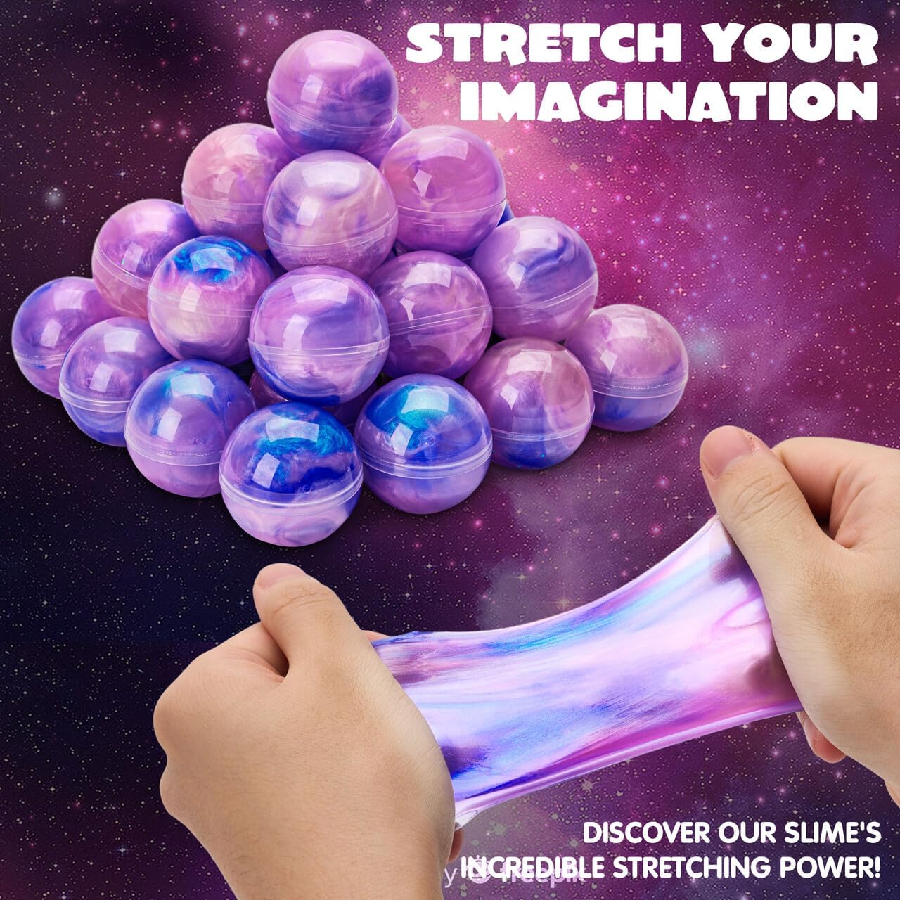 Thumbnail 3 de JOYIN 24er Pack Galaxie Slime Set Rosa – nicht klebende, schmutzfreie Schleim-Kugeln für Partys