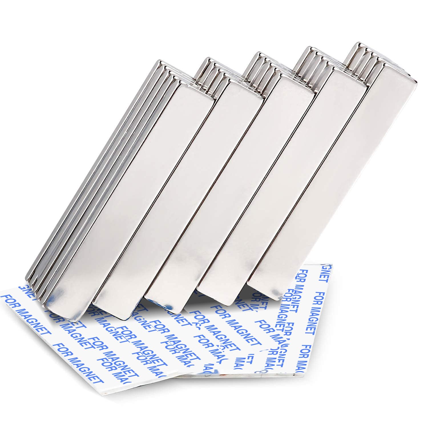 Detalle 1 de MIKEDE 25 Neodymium Bar Magnets, 60 x 10 x 3 mm with Adhesive Backing