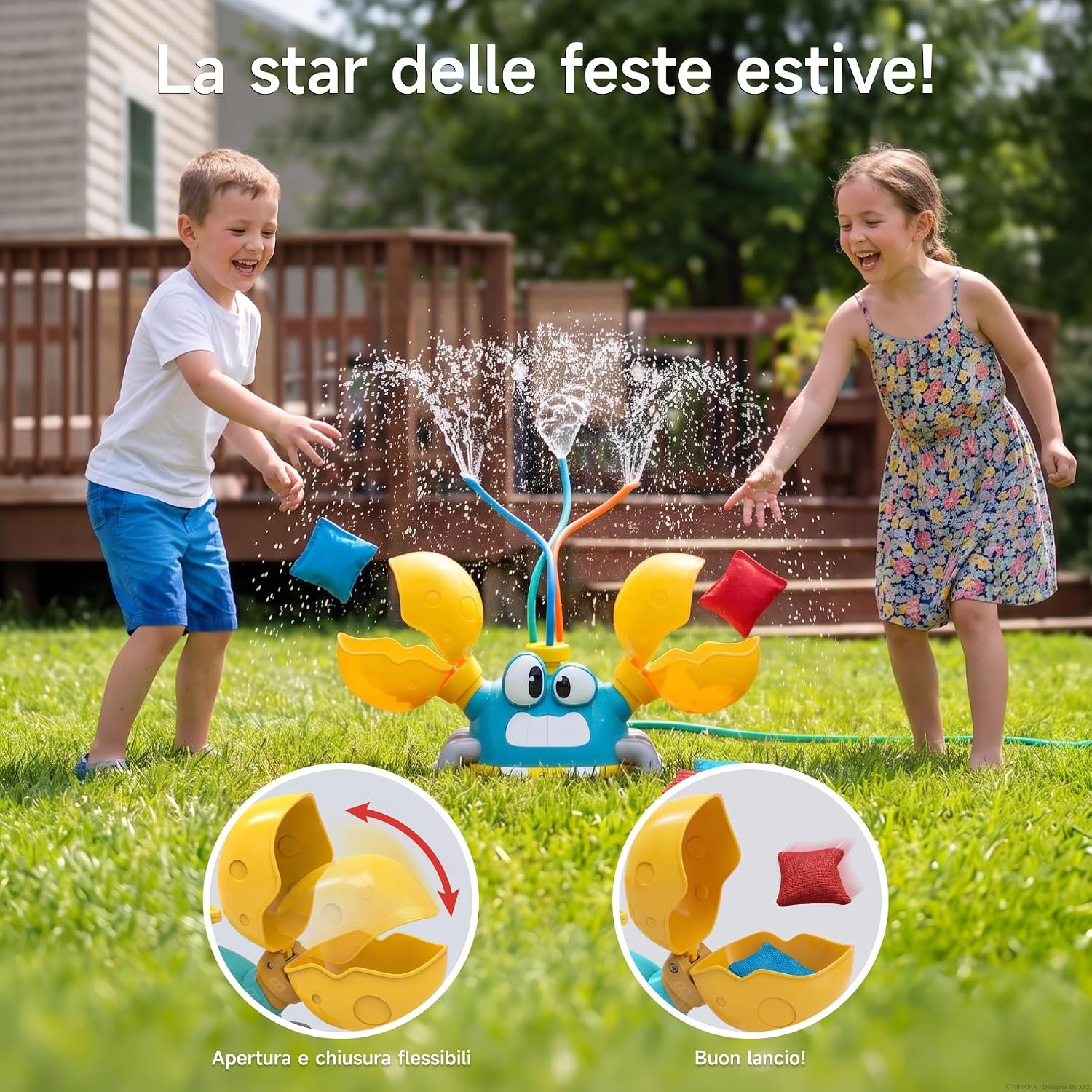 Detalle de Meribbit Giochi d'Acqua per Bambini con Cornhole e 3 Getti: divertimento estivo all'aperto