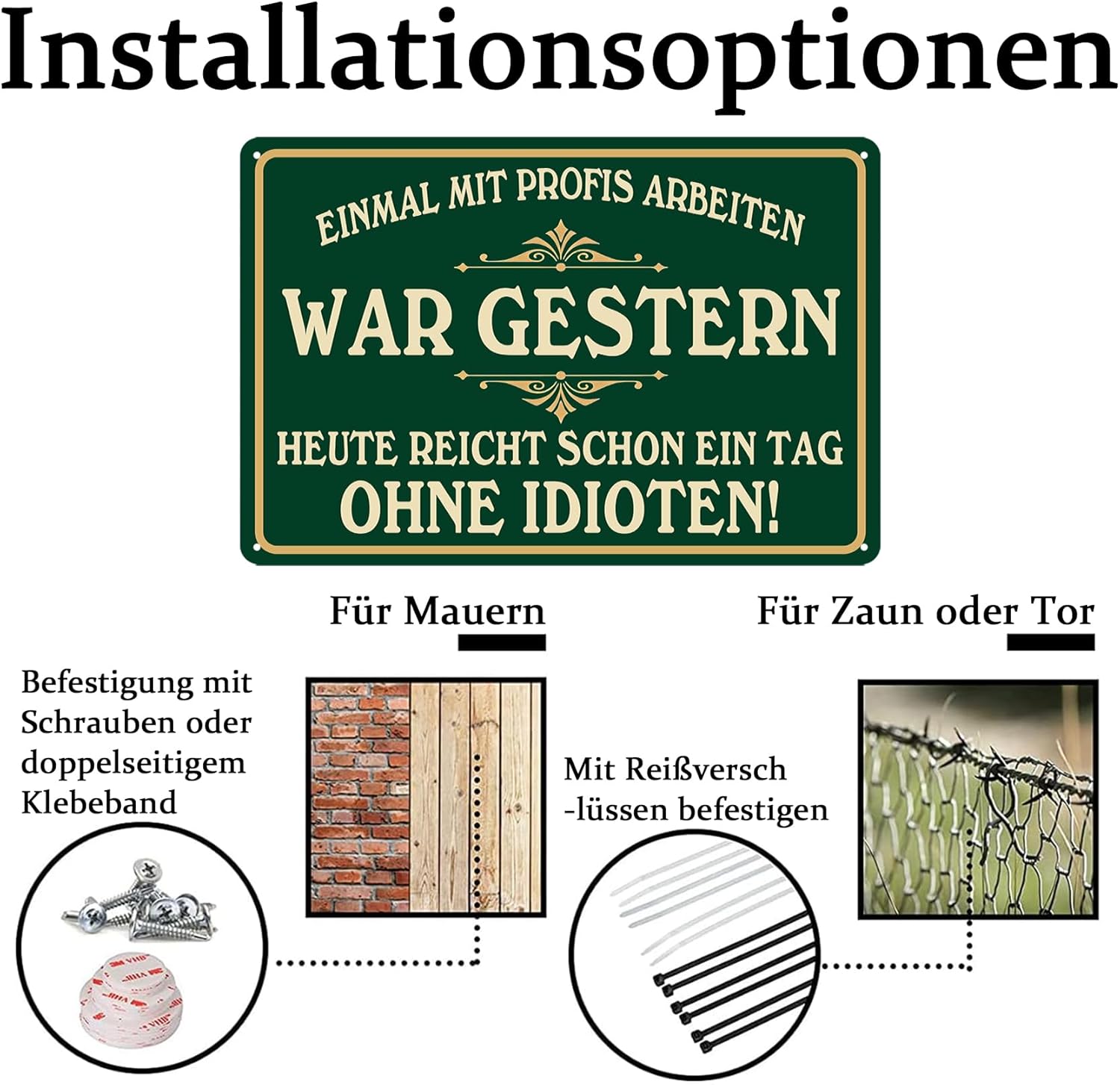 Detalle 2 de Sprüche Schild Blech 20x30 cm – Metallschild mit Sprüchen