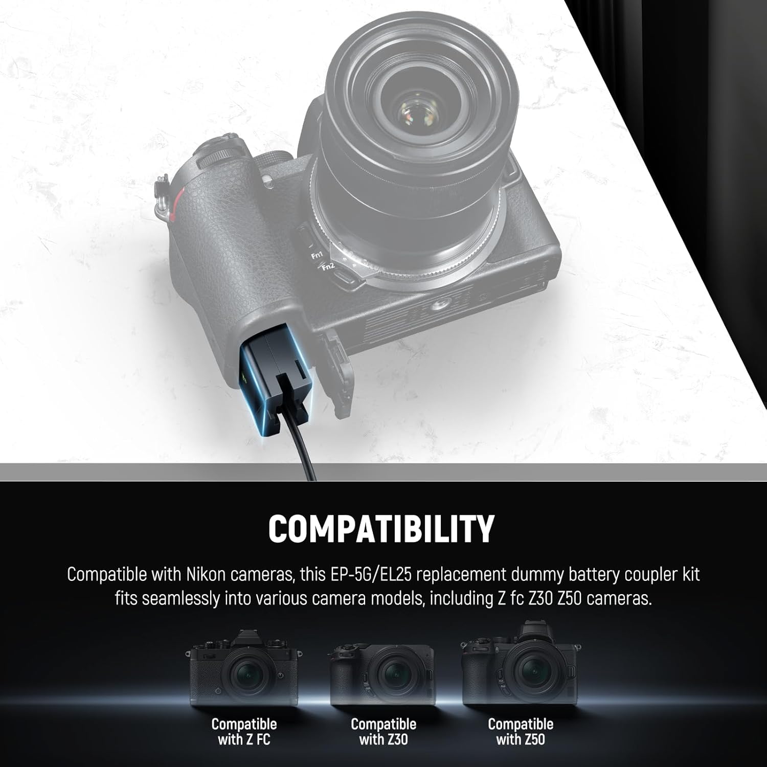 Detalle 2 de NEEWER EN-EL25 Dummy Battery Coupler Kit for Nikon
