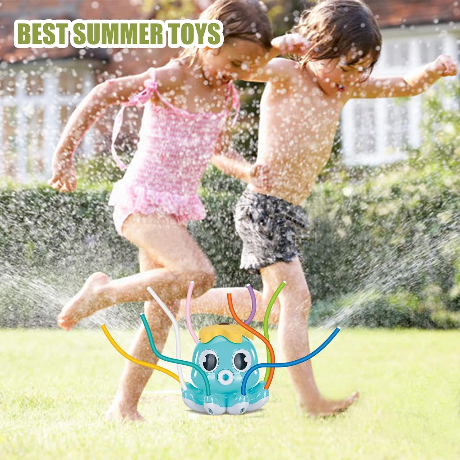 Thumbnail 2 de Tosekry Sprinkler Spielzeug ab 3 Jahren (Oktopus, Blau) – Wassersprühgerät für den Garten