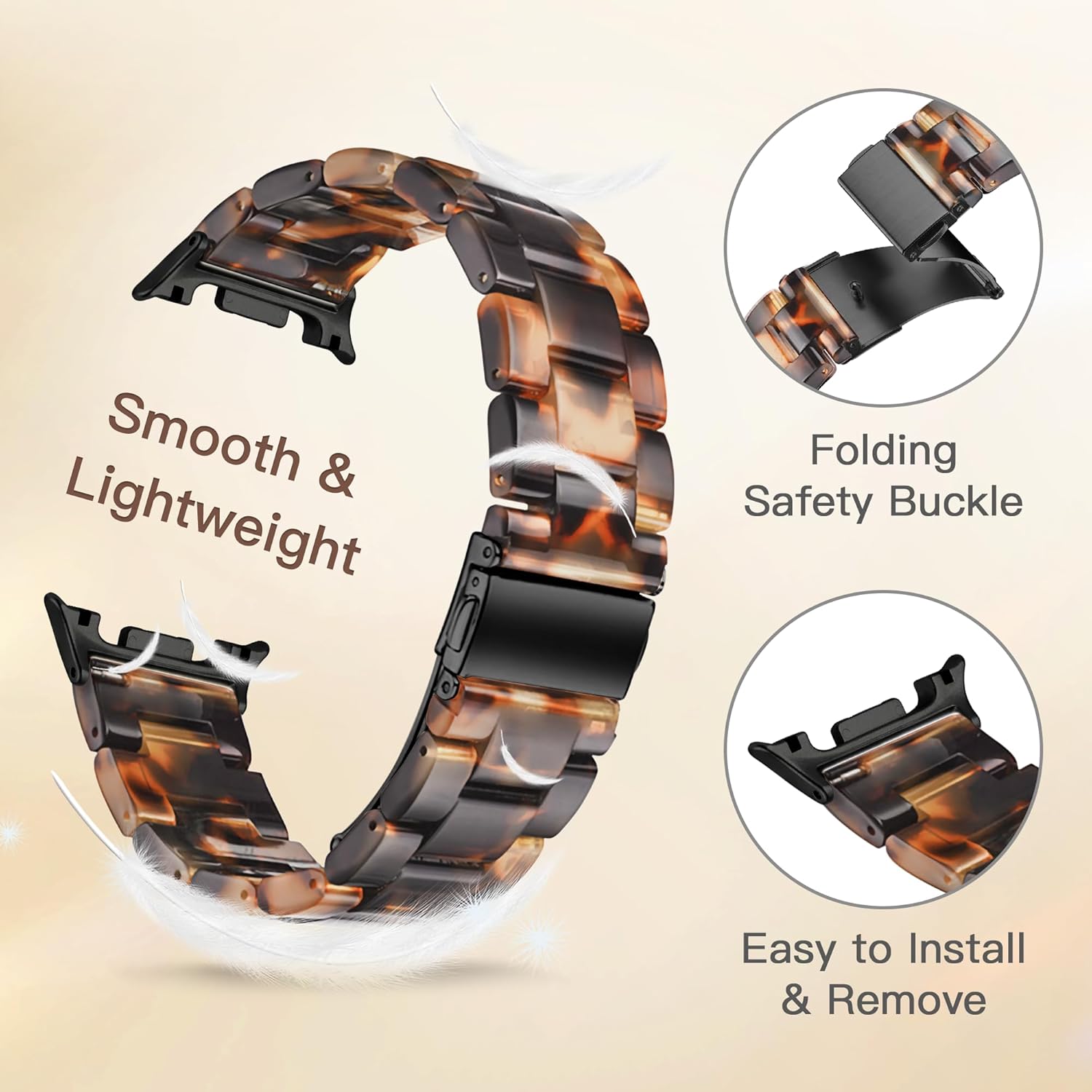 Detalle 2 de G-ficu Resin Band for Samsung Galaxy Watch 8/7/6/5/4 (40mm–46mm) – lightweight waterproof strap