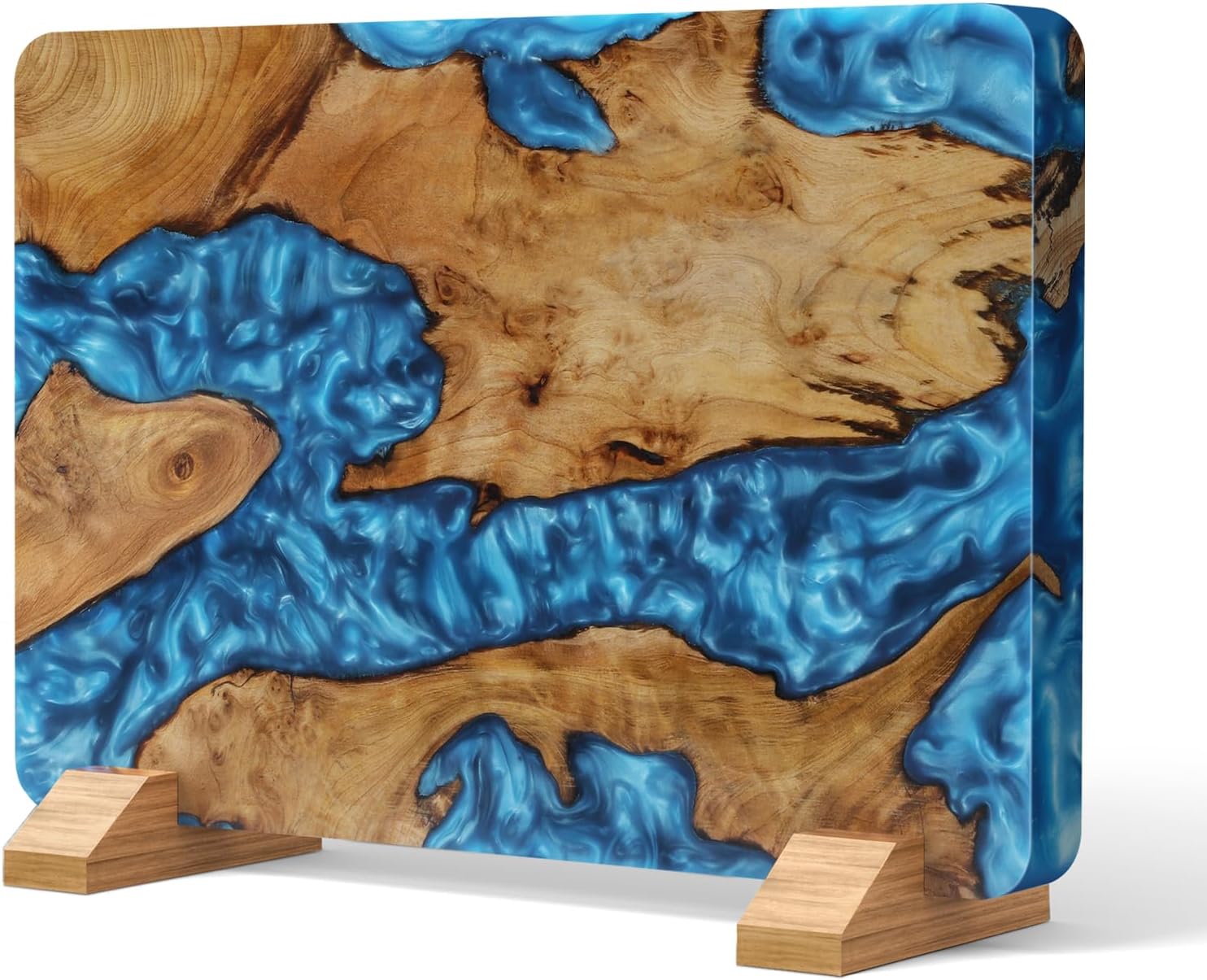 Detalle de HOSHANHO Resin Magnetic Knife Block: Double-Sided, Thick Acacia Wood Organizer