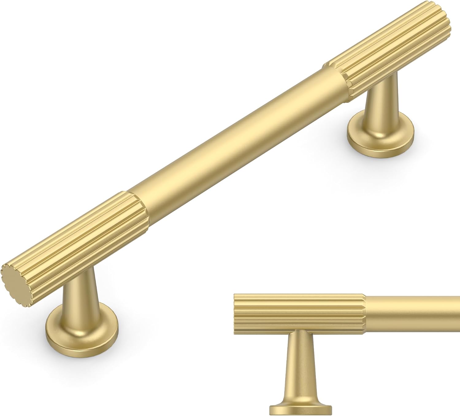 Detalle de Amerdeco AM020 96mm Brushed Gold Cabinet Pulls