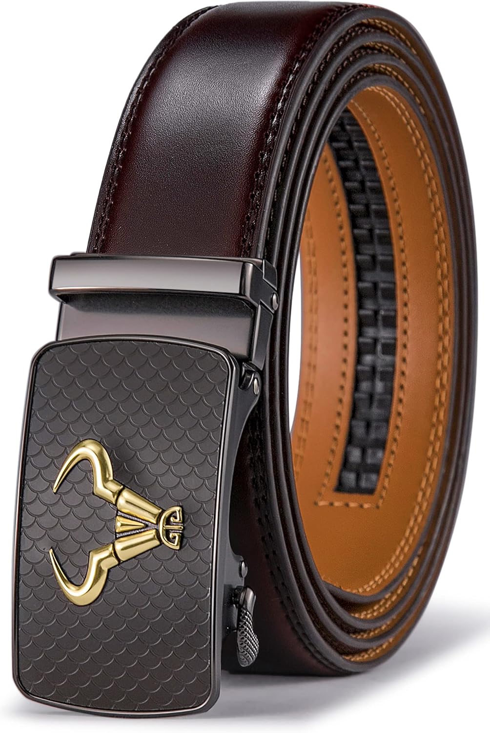 Detalle de BULLIANT Gürtel Herren Ratsche Ledergürtel 35 mm 👔