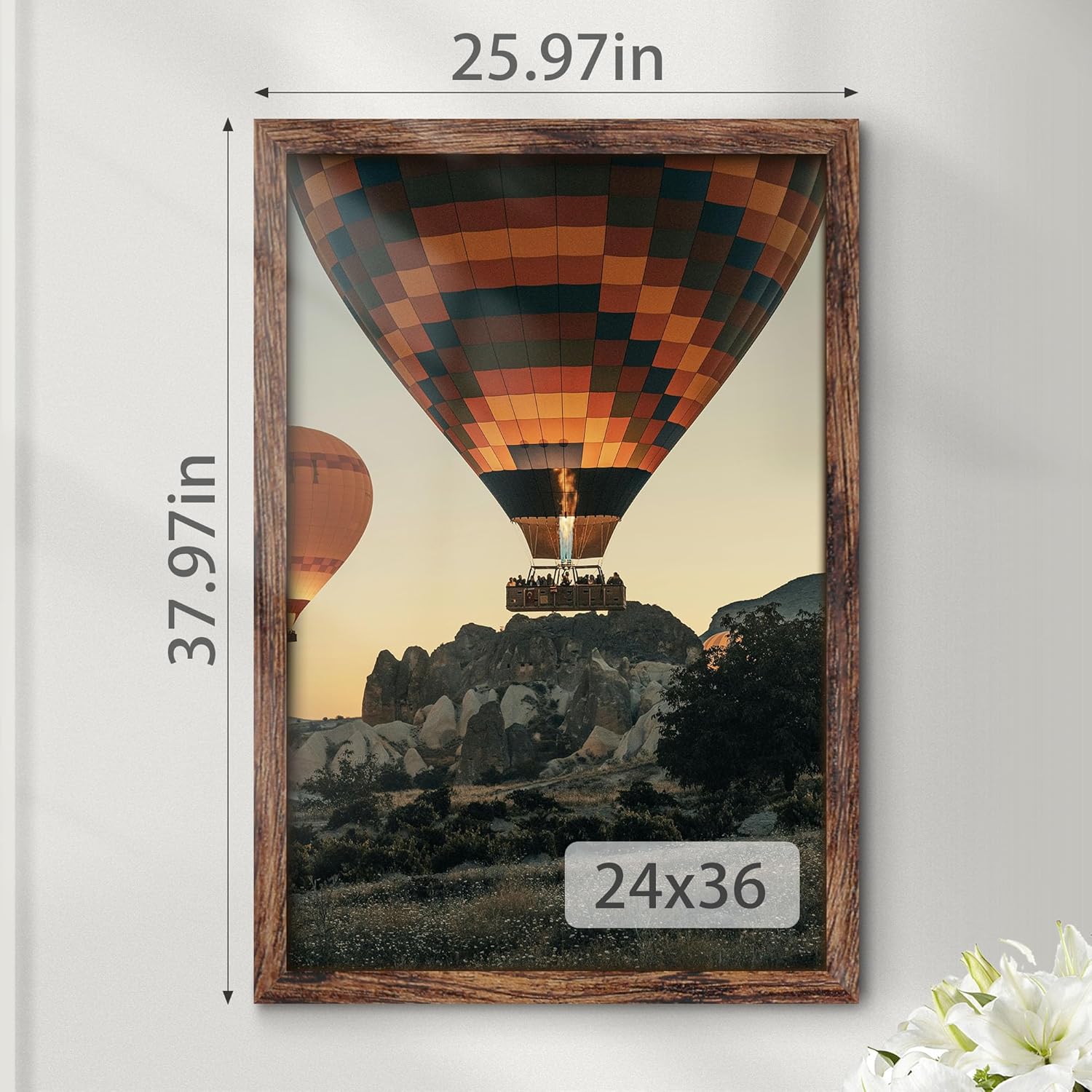 Detalle de Fisnish 24x36 Poster Frame Brown (1 Pack)