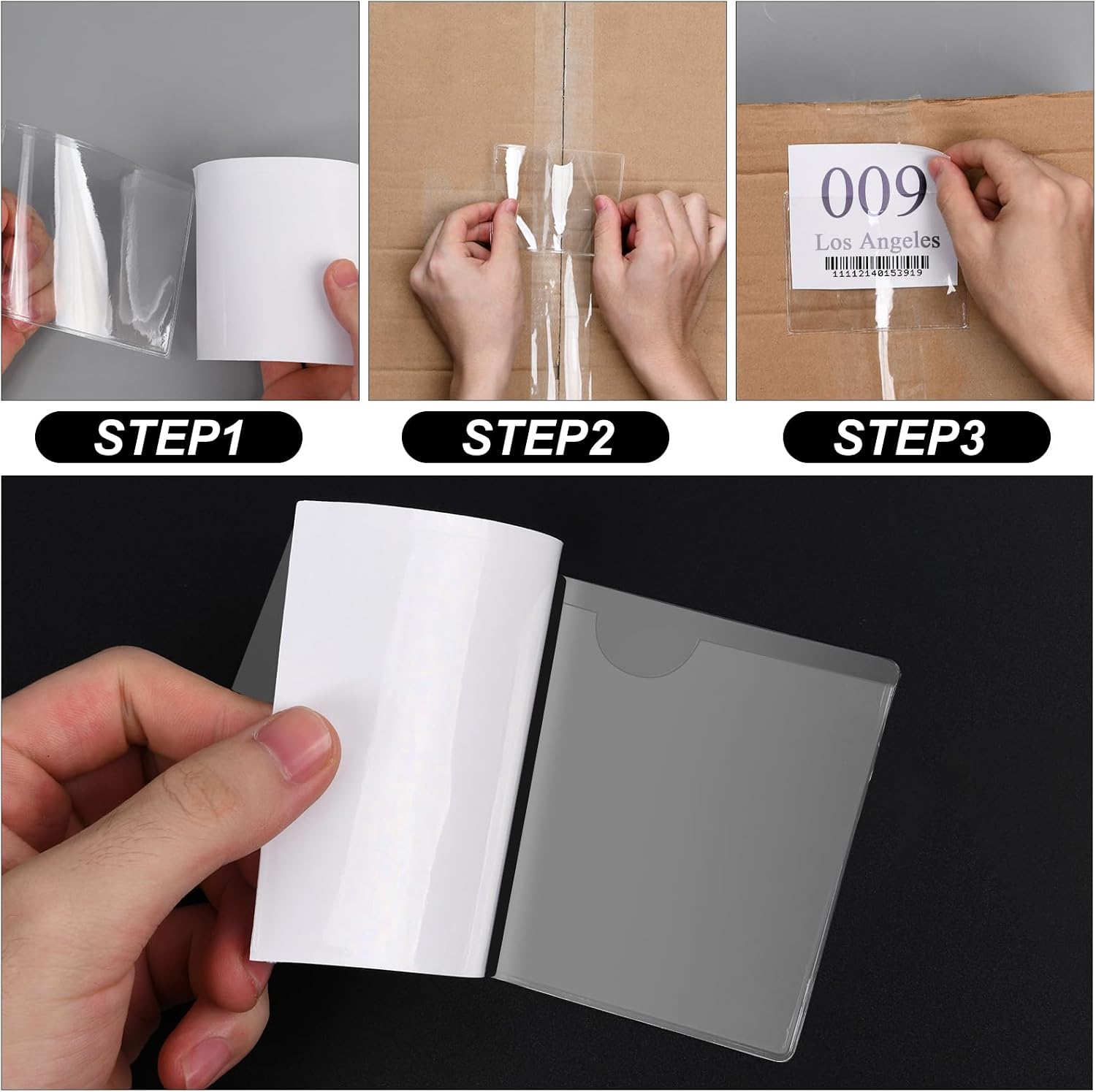 Detalle de Vicloon Self Adhesive Pocket: 20 x 5x7 cm Card Pockets for Organising and Protecting Cards