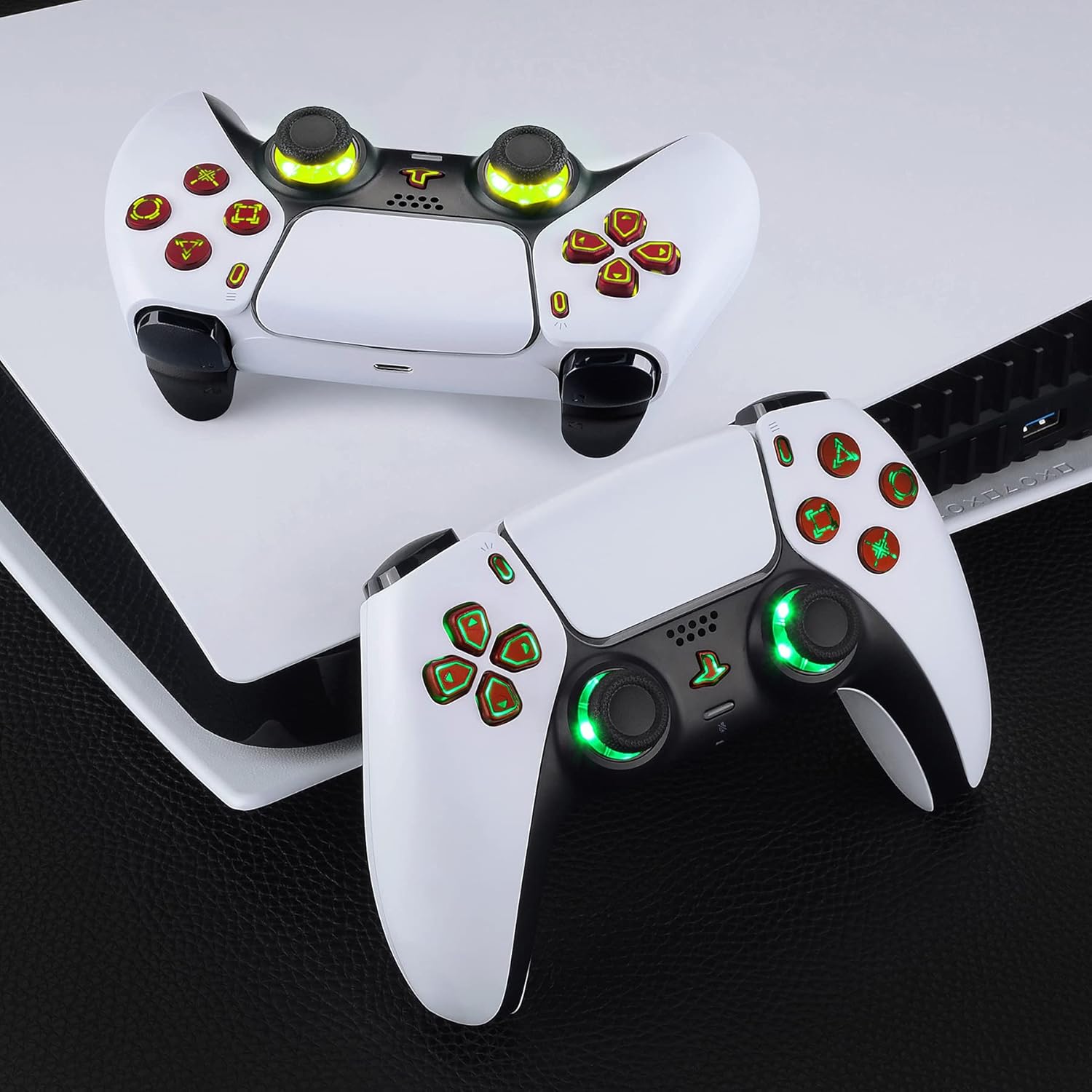 Thumbnail 4 de eXtremeRate LED Kit for PS5 BDM-030/040/050 — 7 Colours, 9 Modes Dpad, Buttons & 2 Thumbsticks (Scarlet Red)