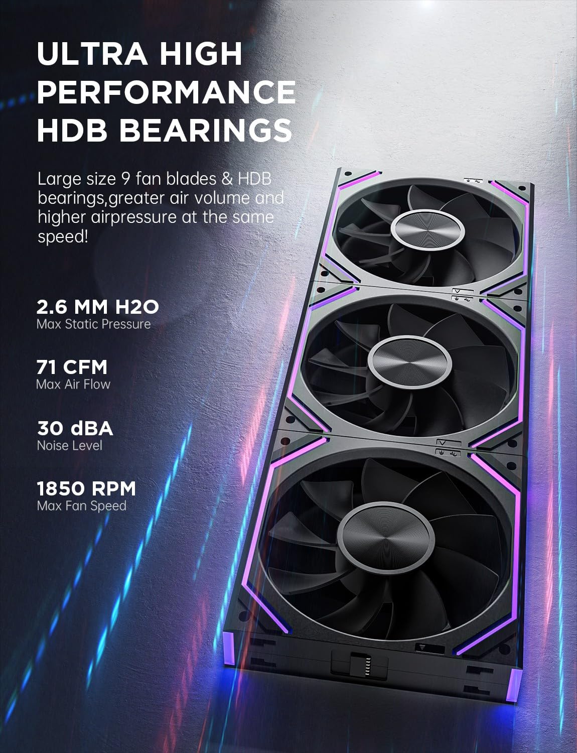 Thumbnail 6 de AsiaHorse Dawn Pro 120mm ARGB PWM Case Fan (Modular Daisy Chain, Forward/Reverse Blades)