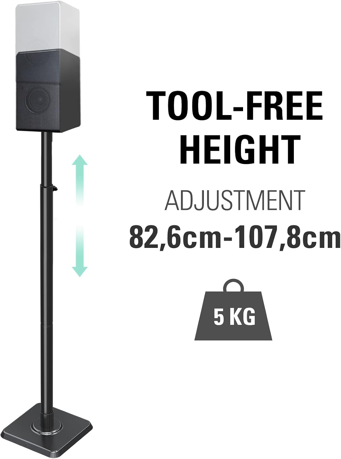 Detalle de Mounting Dream verstelbare luidsprekerhouders, set van 2, tot 5 kg