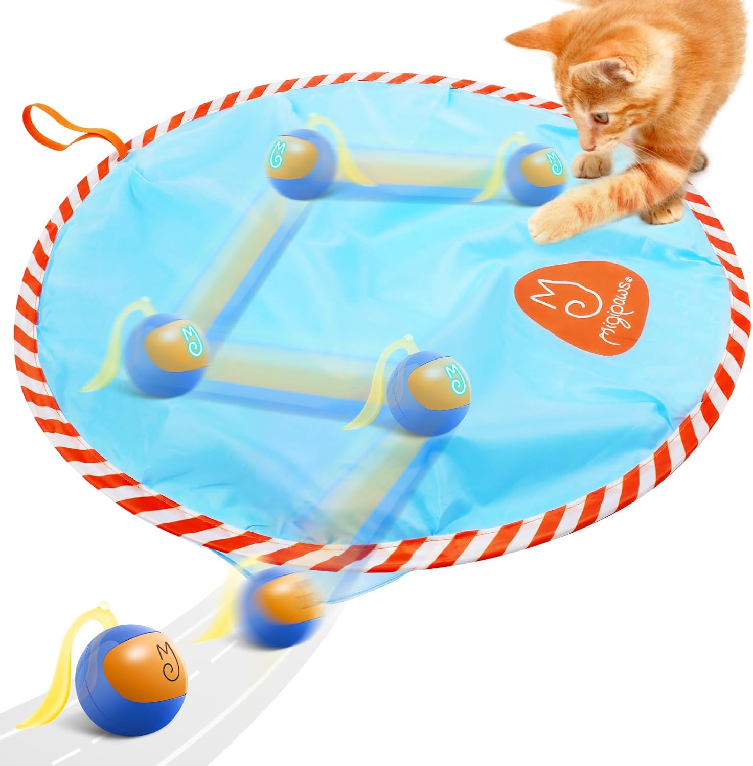 Detalle de Migipaws Interactive Cat Ball Toy Set — automatic random rolling ball in a pouch