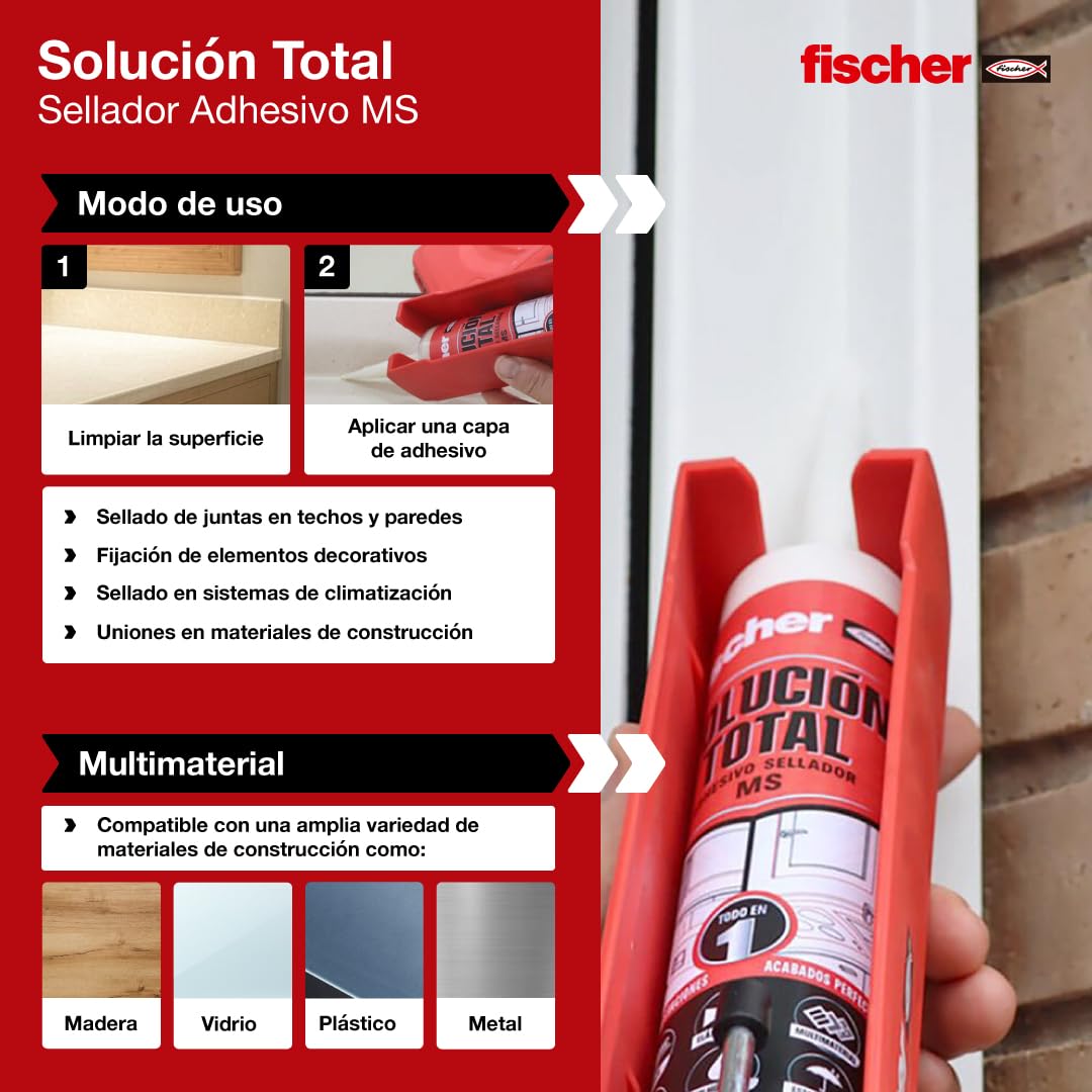 Detalle 2 de fischer Solución Total Blanco 290 ml, alta elasticidad 🎨