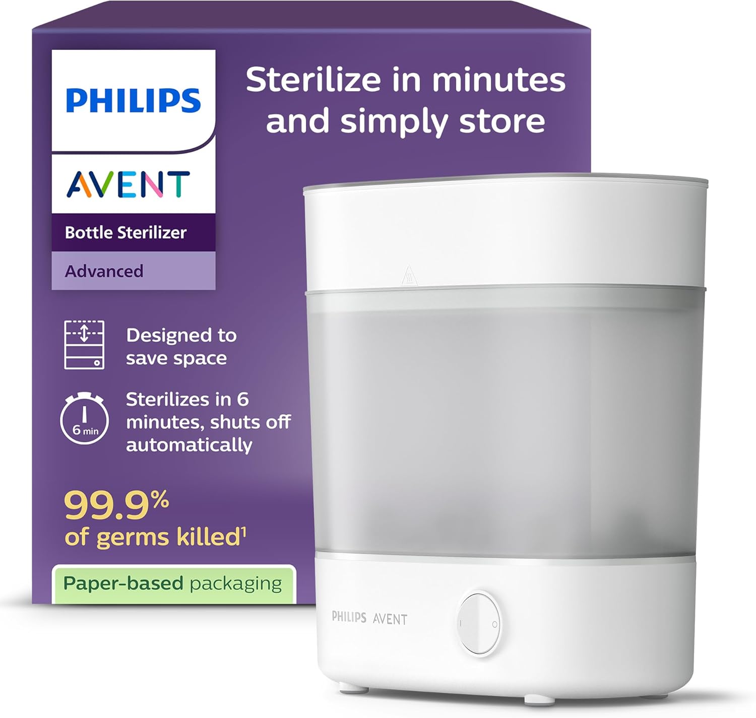 Philips Avent SCF291/00 sterilizzatore elettrico a vapore per biberon fino a 6 pezzi (design modulare)