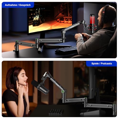Thumbnail 6 de Aokeo AK-58i Mikrofon Arm – Niedriges Profil Ständerarm für HyperX QuadCast, Blue Yeti, Shure SM7B und mehr