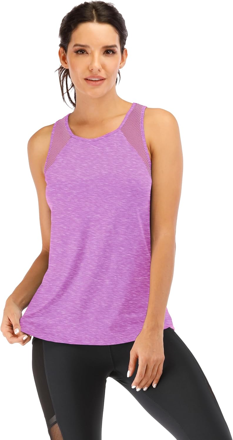 Detalle de ICTIVE Débardeur Sport Femme Maille Respirante – Dos Nu Croisé, Léger et Confortable