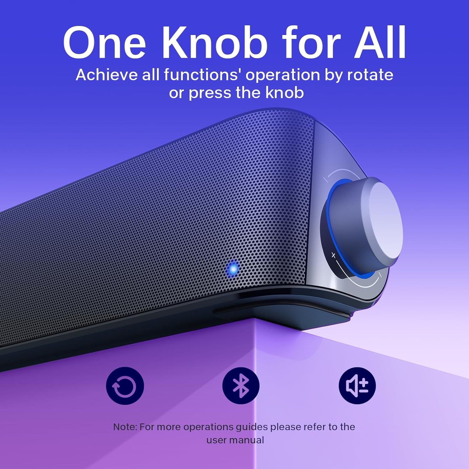 Thumbnail 3 de Nylavee Computer Speakers: Hi-Fi Stereo Sound Bar with Bluetooth, USB Power, and Built-in Mic