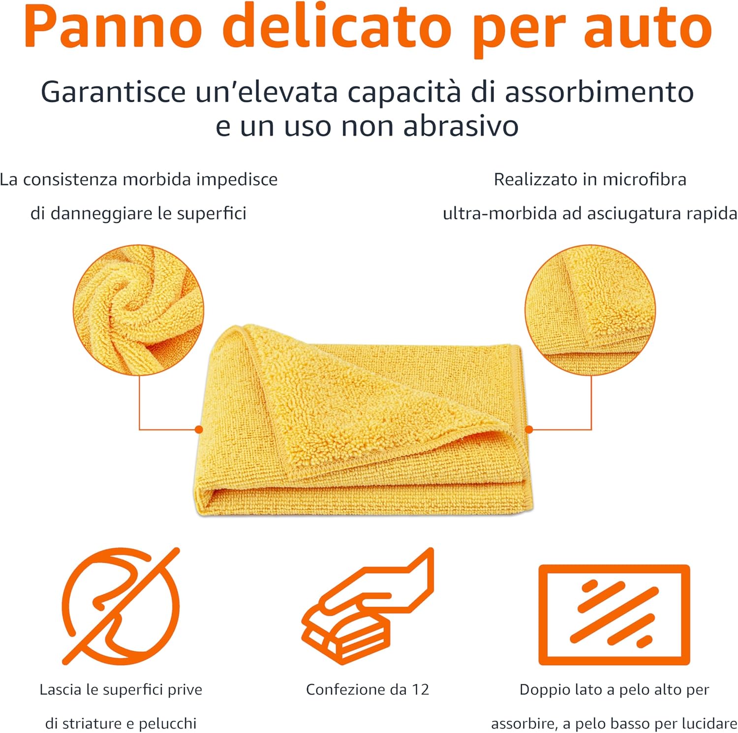 Thumbnail 1 de Amazon Basics panni in microfibra 12 pezzi 40,6 x 40,6 cm – doppia faccia, asciugatura rapida
