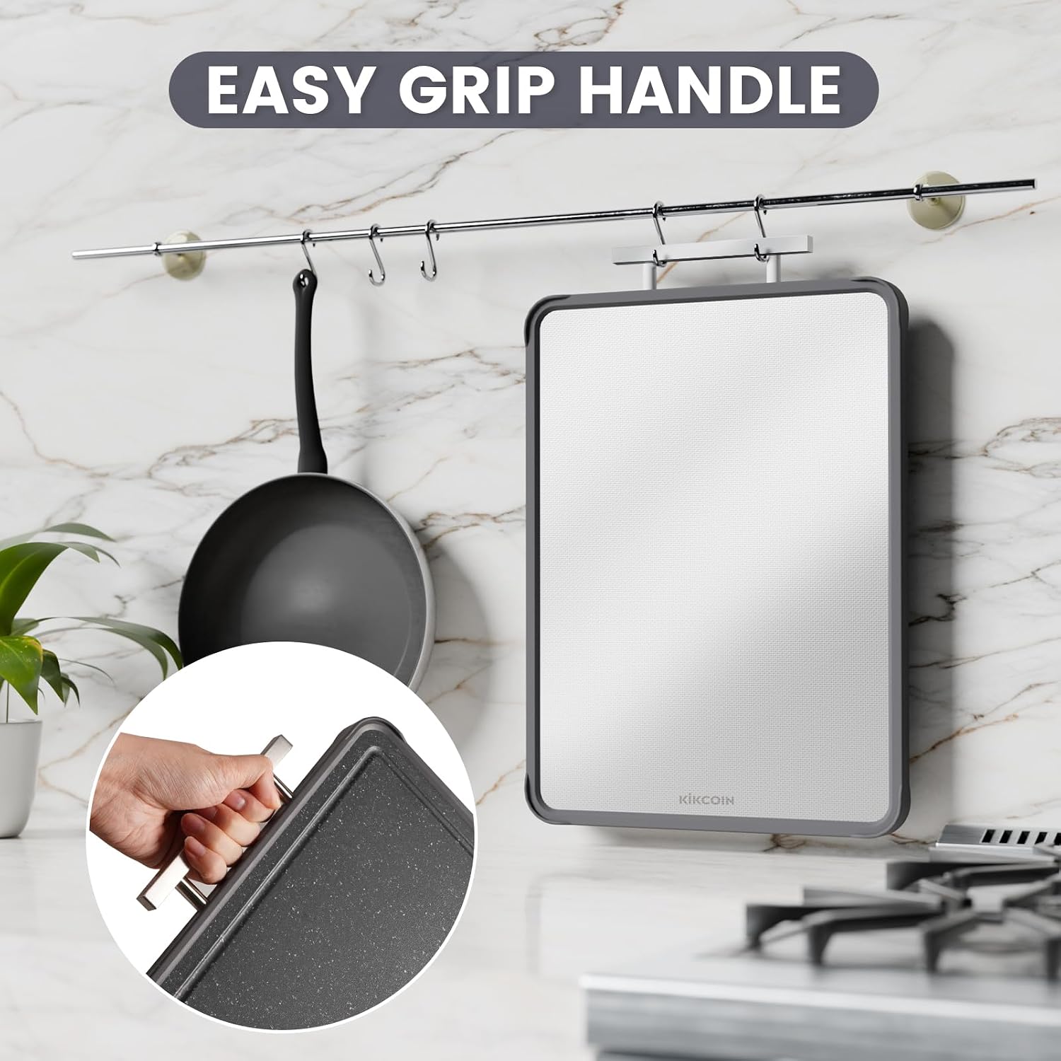 Thumbnail 6 de Kikcoin Double-Sided Stainless Steel Cutting Board ๐ง