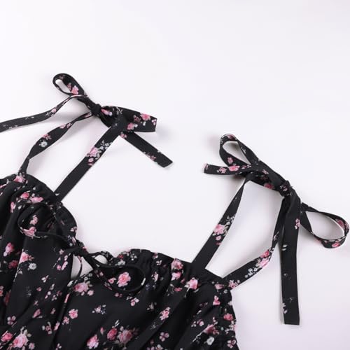 Thumbnail 2 de SCARLET DARKNESS Women's Mini Dress: Floral Spaghetti Strap Sundress