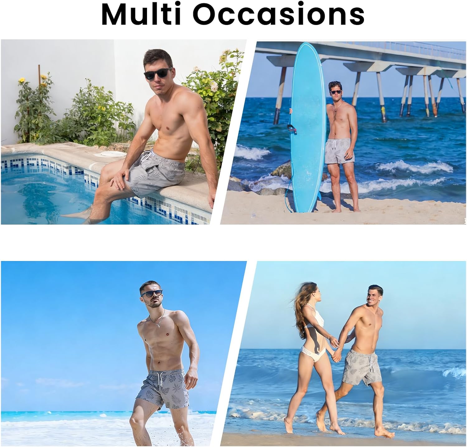 Detalle 2 de KIVONERA 5" Men's Swim Shorts & Trunks with Compression Liner and Zip Pockets