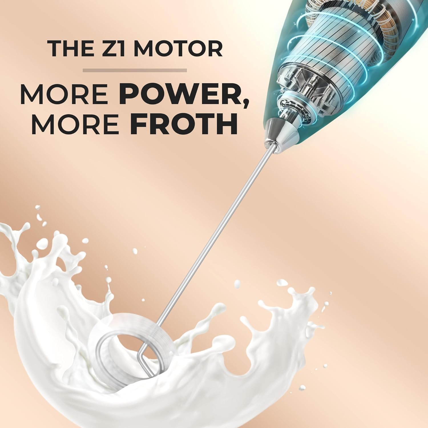 Thumbnail 3 de Zulay Kitchen Milk Frother Wand with 4 AA Batteries — Ultra-Fast Handheld Foam Maker for Coffee, Lattes, Cappuccinos, Matcha, and More
