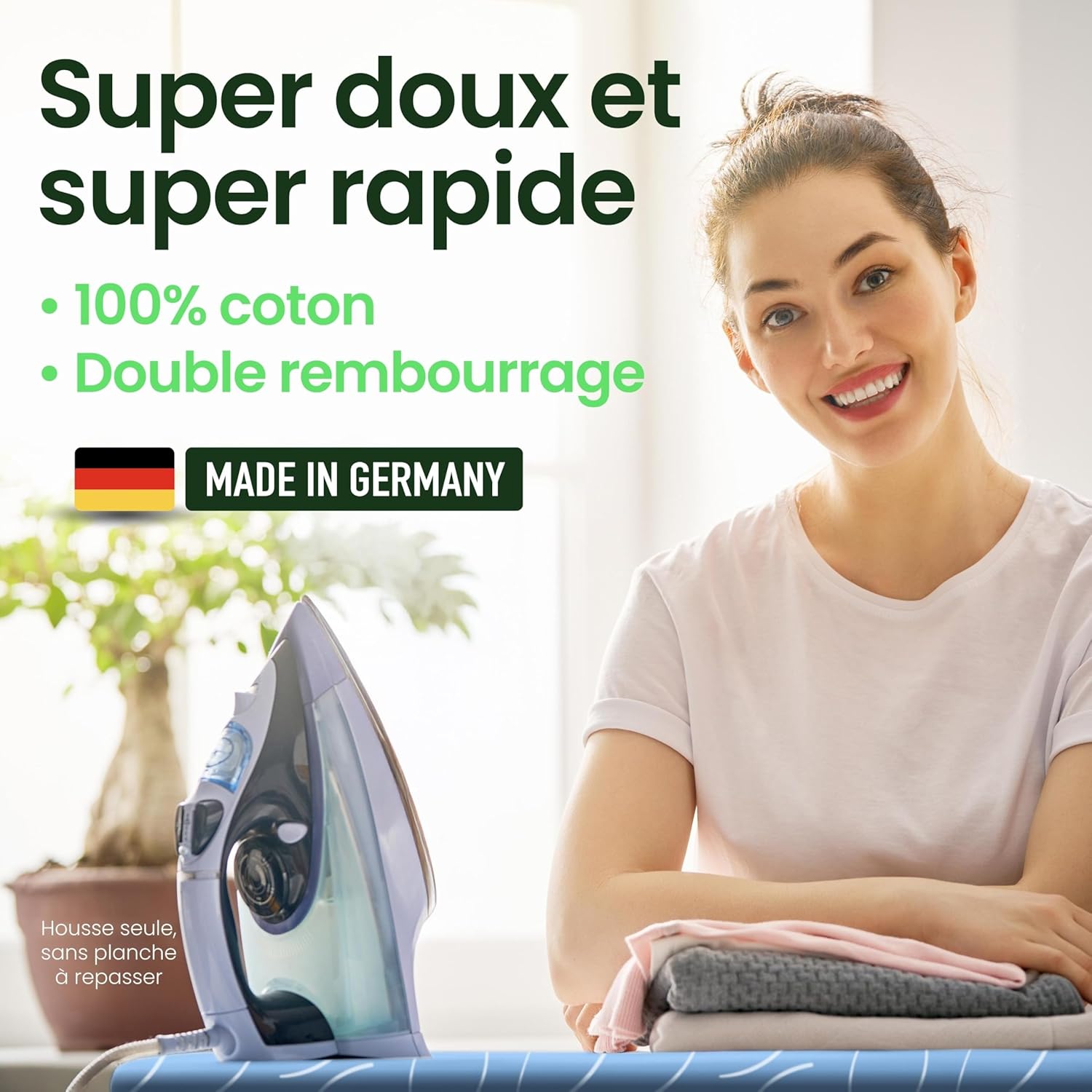 Thumbnail 2 de SimplySmooth Premium Bügelbrettbezug 120x40 – ÖKO-TEX100, Made in Germany, Flexi-Kordel und Komfortpolster