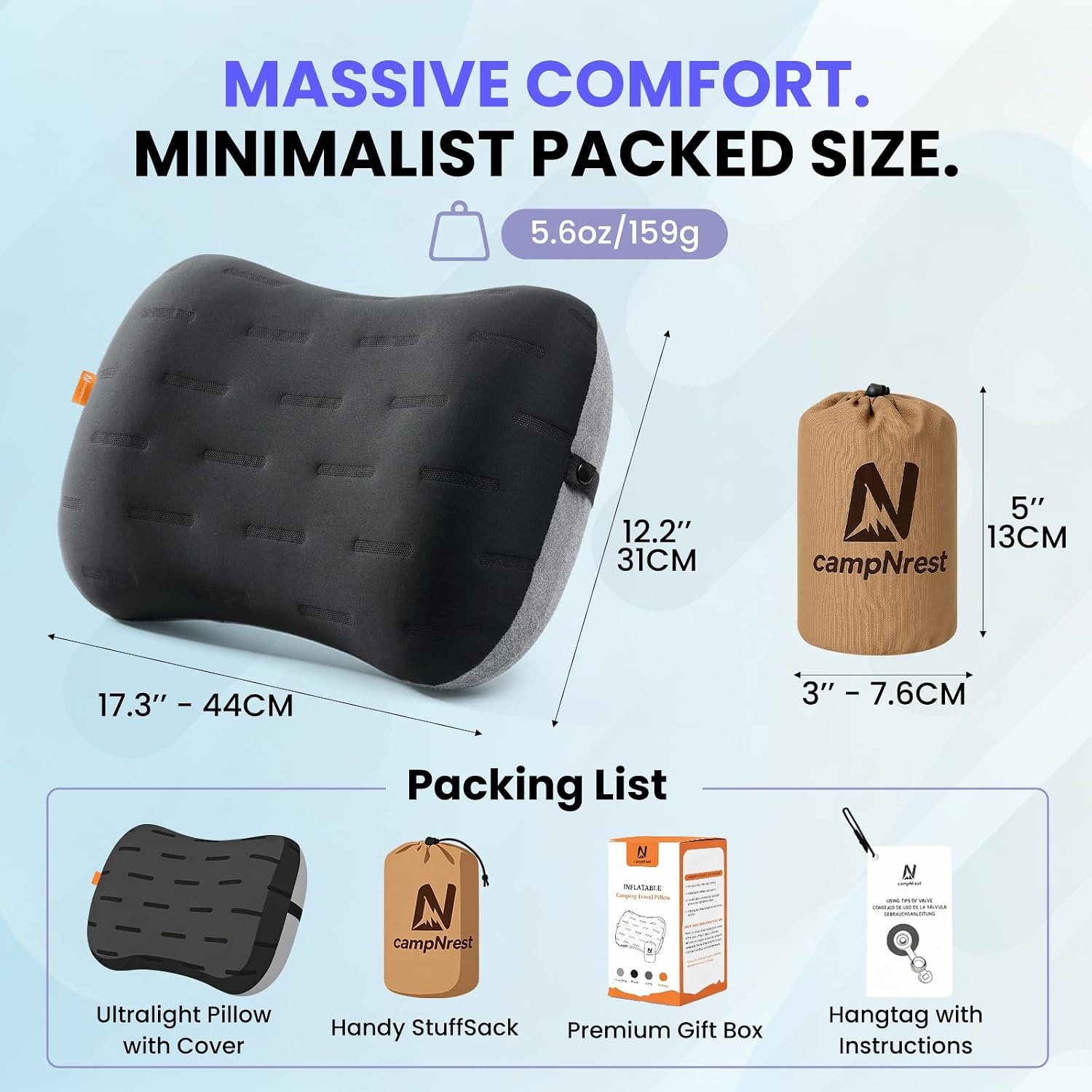Thumbnail 6 de Inflatable Camping Pillow 2 Pack