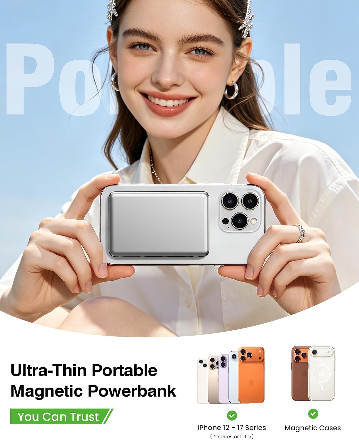 Thumbnail 6 de Ultra Slim MagSafe Power Bank 5000mAh — 15W Wireless & 20W USB-C Fast Charging