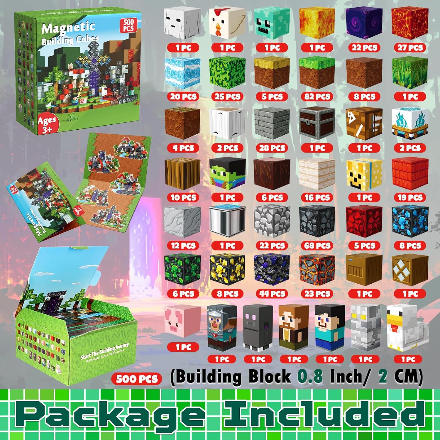 Detalle 2 de 500 PCS Magnetic Blocks for Kids 🧩