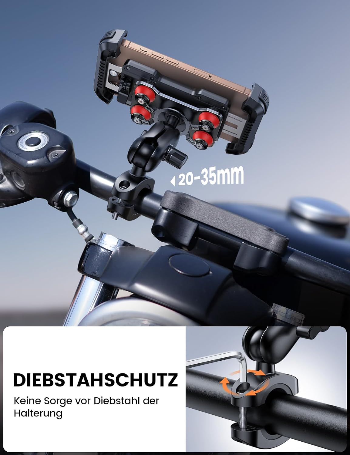 Thumbnail 3 de Lamicall Handyhalterung Motorrad 720° drehbar