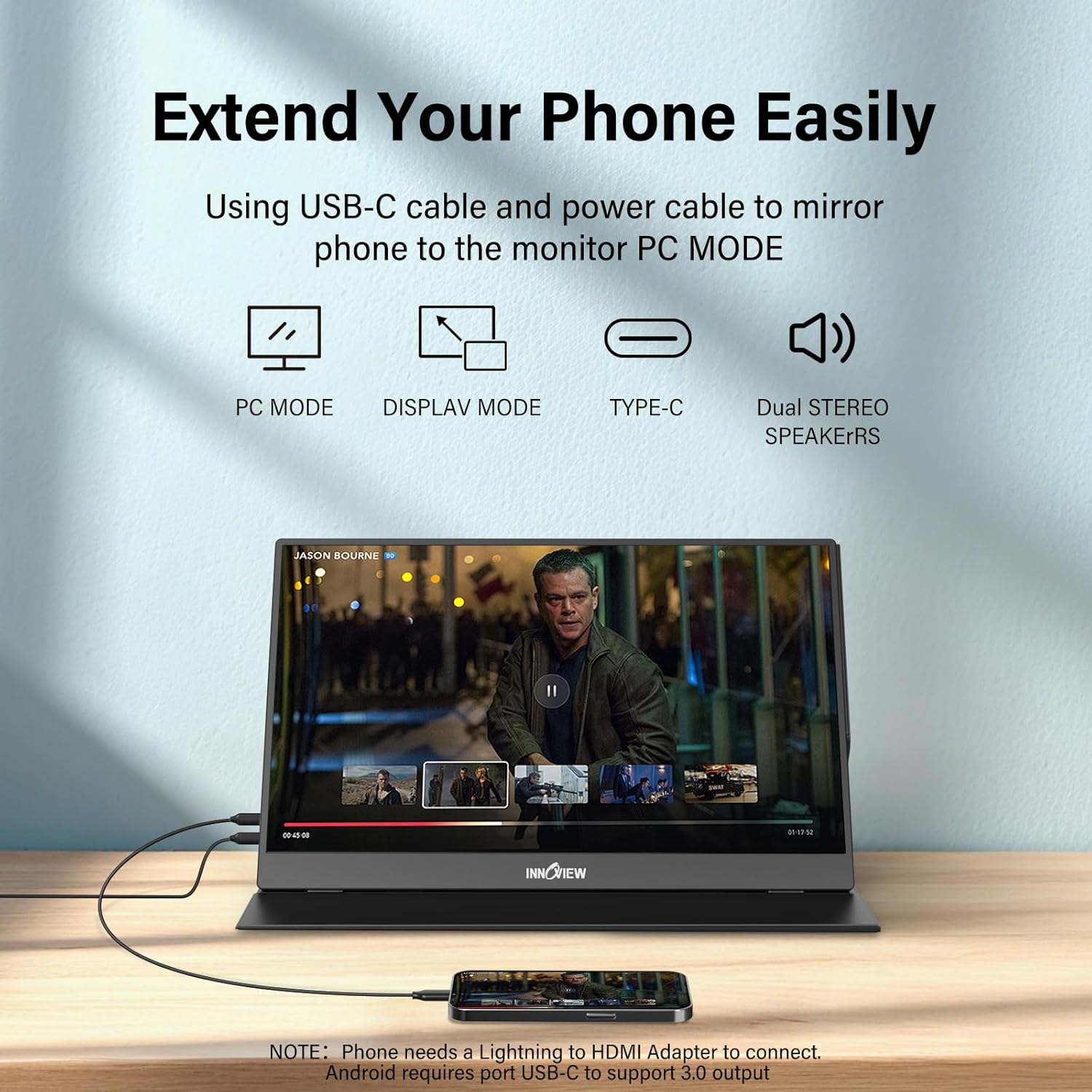 Thumbnail 3 de InnoView Portable Monitor 15.6 Inch