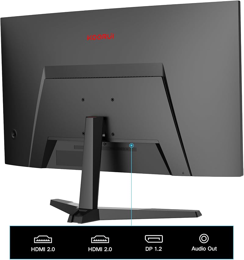 Detalle de KOORUI Monitor 27" Curvo 180 Hz FHD
