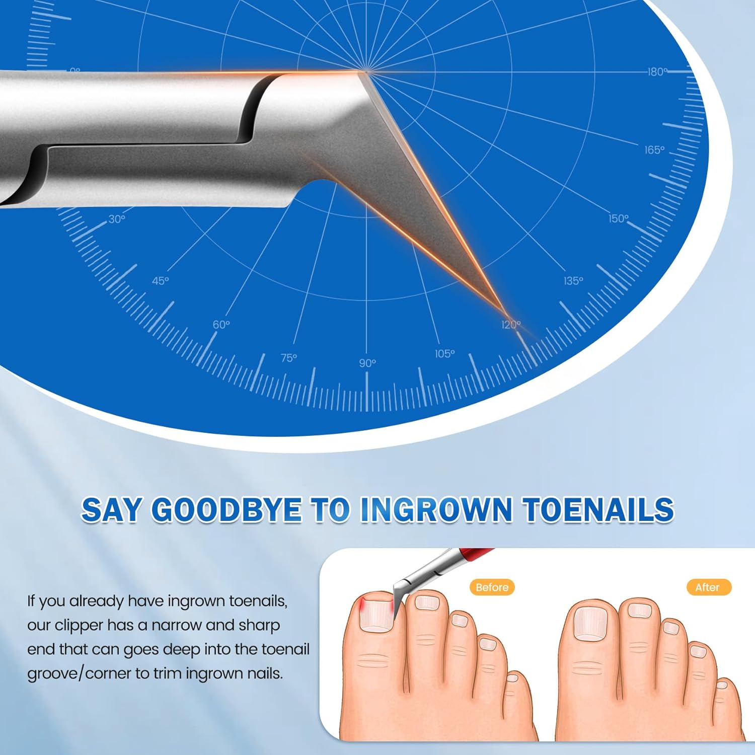 Detalle de BEZOX Straight Blade Toenail Clipper for Thick Nails ✂